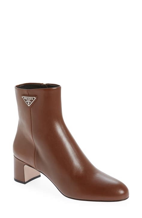 prada block heel bootie.